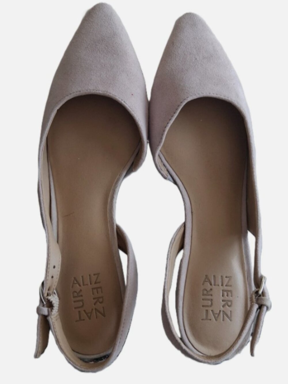NATURALIZER Light Pink Suede Pumps Women's Slingback Shoe Size 9.5